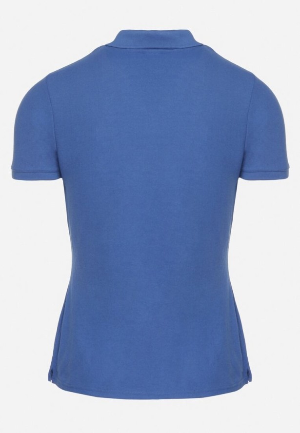 Niebieski T-shirt Polo z Bawełną Fodelira