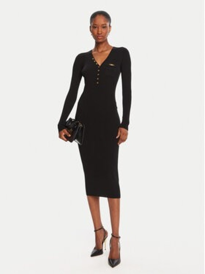 Elisabetta Franchi Sukienka dzianinowa AM-10B-56E2-V390 Czarny Slim Fit