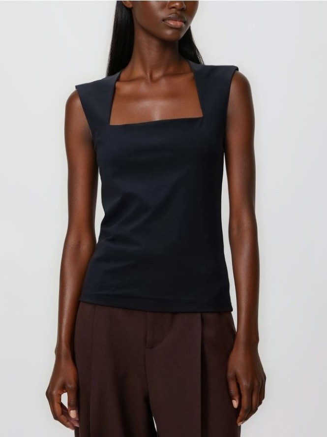 Gładki top - czarny