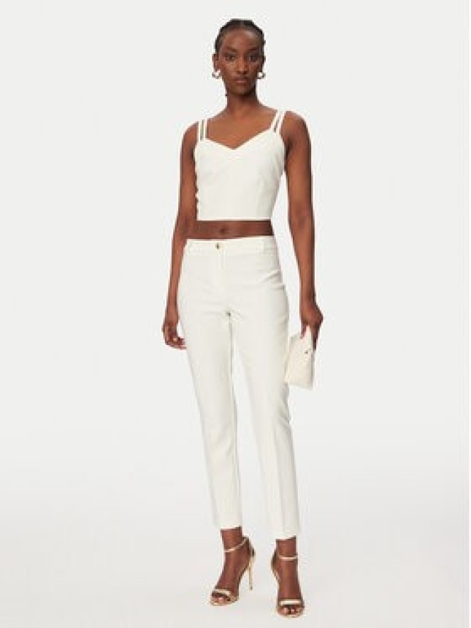 Rinascimento Spodnie materiałowe CFC0128650003 Biały Regular Fit