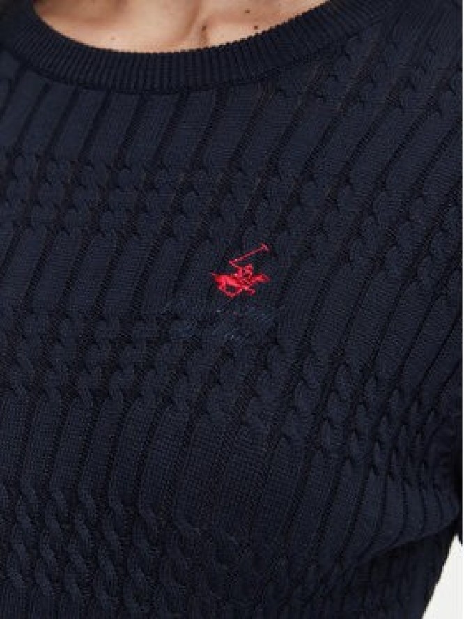 Beverly Hills Polo Club Sweter P-SS26W-M537390 Granatowy Regular Fit