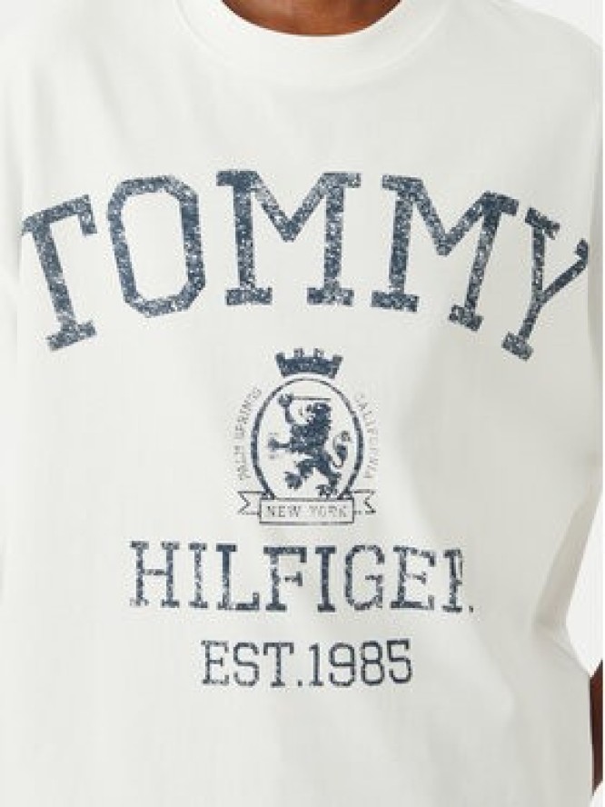 Tommy Hilfiger T-Shirt Varsity WW0WW50940 Kremowy Relaxed Fit