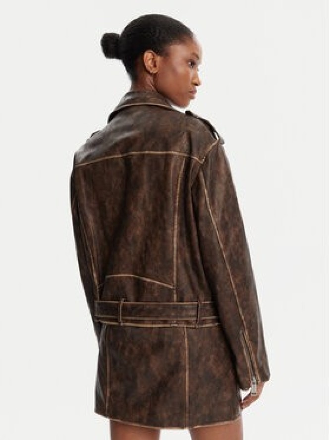 Guess Kurtka z imitacji skóry W5YL04 WHDI0 Brązowy Regular Fit