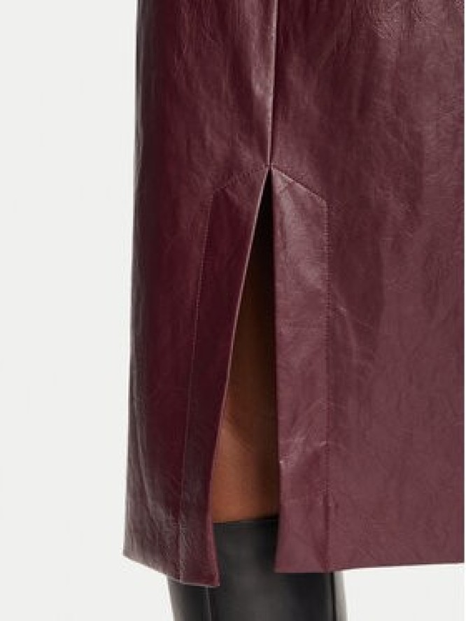 Marella Spódnica z imitacji skóry Biada 2623106071 Bordowy Slim Fit