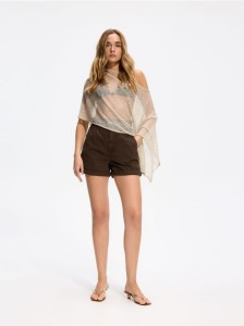 Jeansowe szorty z paskiem - dark grey jeans