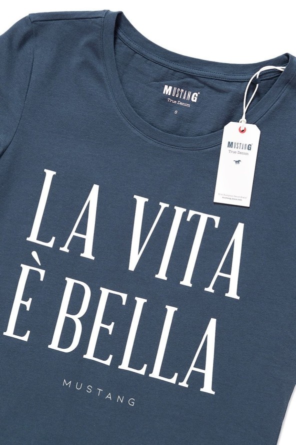 MUSTANG T SHIRT DAMSKI Alexia C Print Blue Nights 1009053 4085