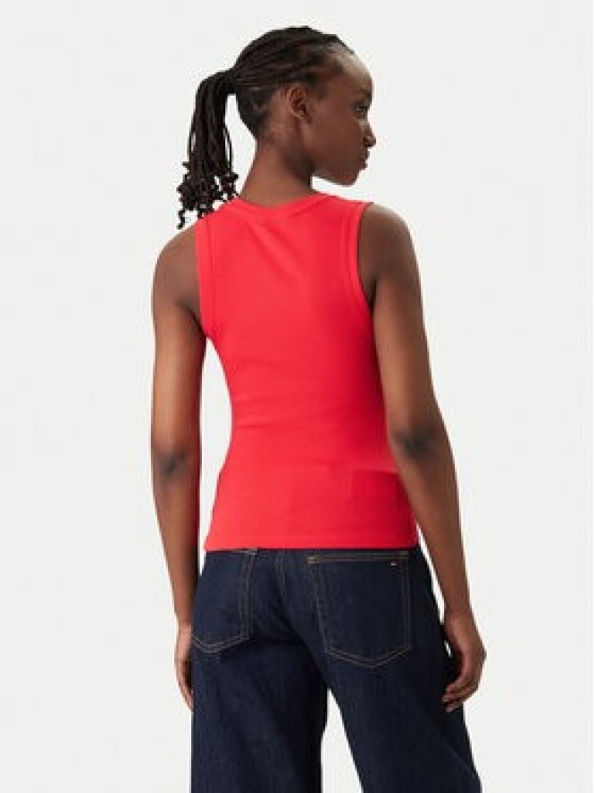 Tommy Jeans Top Essential DW0DW20673 Czerwony Slim Fit