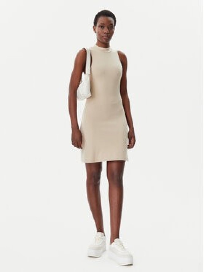 Calvin Klein Jeans Sukienka codzienna Logo J20J225290 Beżowy Slim Fit