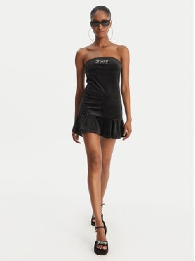 Juicy Couture Sukienka codzienna Ruffle JCWED126311 Czarny Slim Fit
