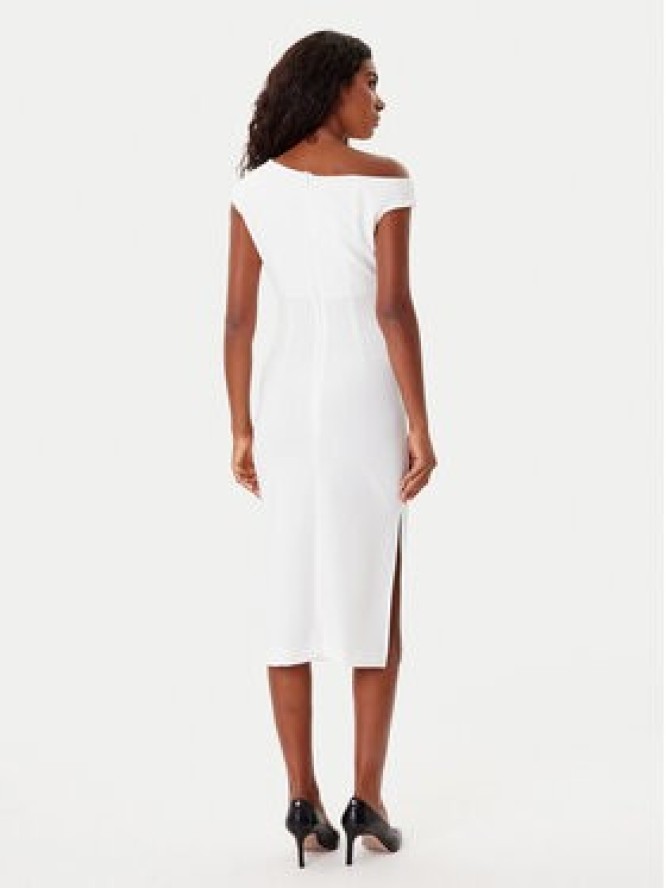 Rinascimento Sukienka koktajlowa CFC0125334003 Biały Slim Fit