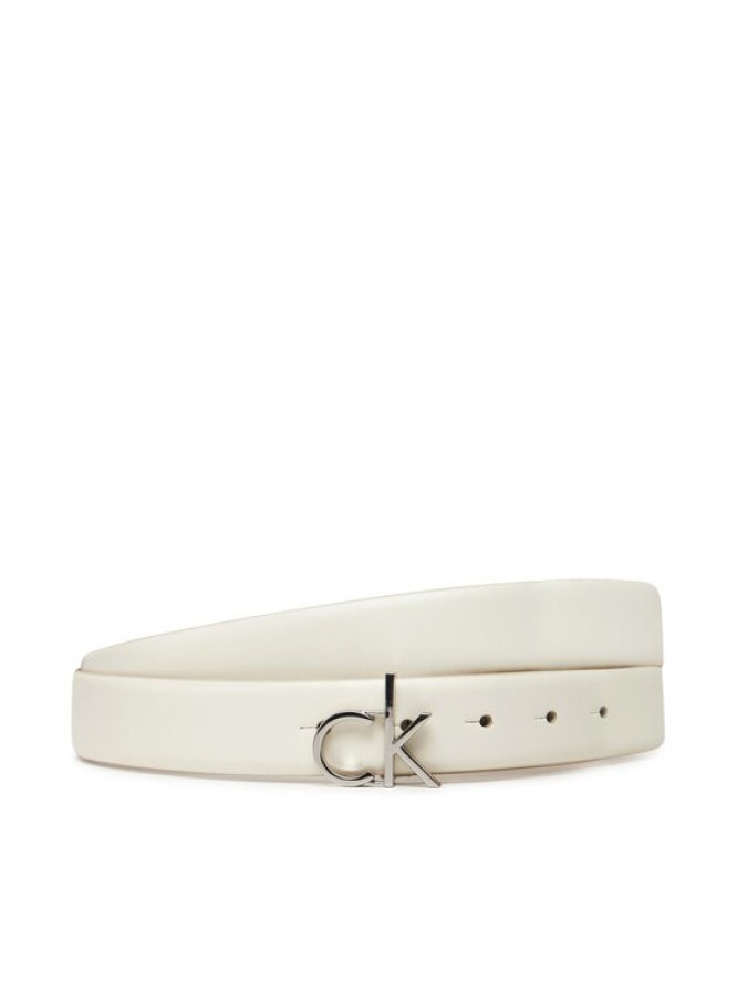 Calvin Klein Pasek Damski Ck Buckle Belt 3.0_Smooth K60K613156 Biały