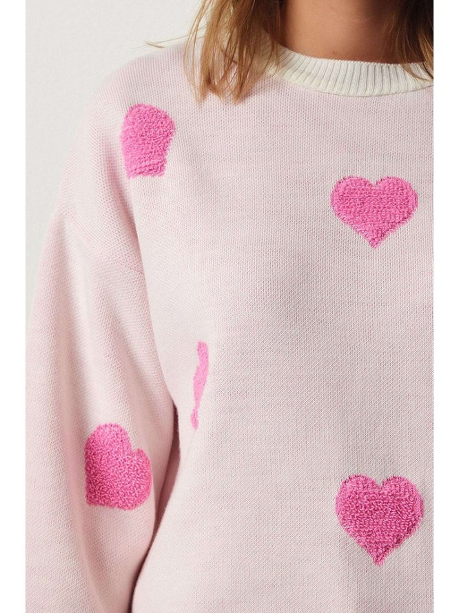 Happiness Istanbul Sweter w kolorze jasnoróżowym rozmiar: onesize