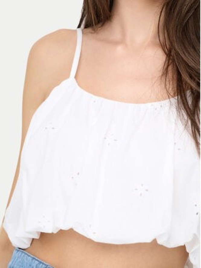 ONLY Top Lou 15342566 Biały Cropped Fit