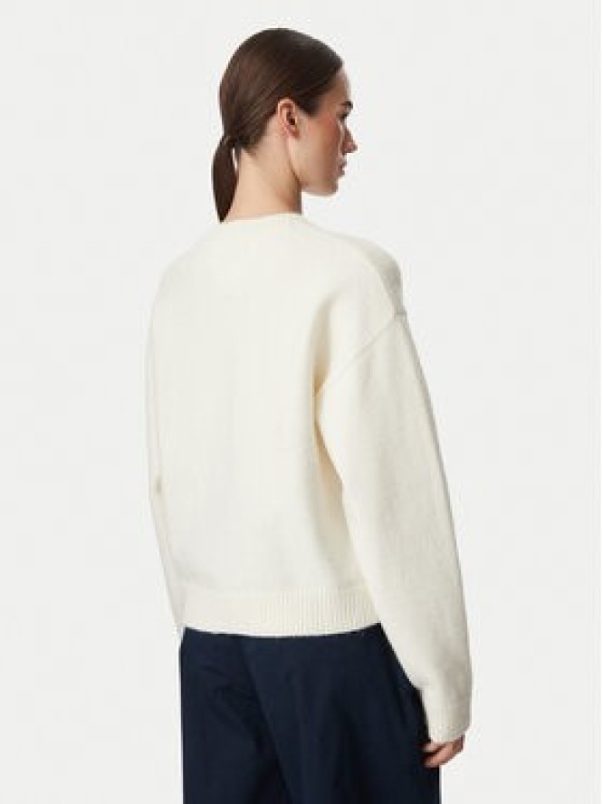 Tommy Jeans Sweter Fluffy Badge DW0DW23831 Biały Regular Fit