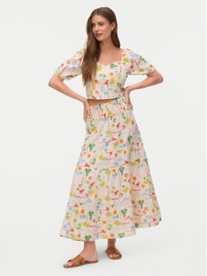 Vero Moda Spódnica maxi Elena 10351018 Beżowy jasny Regular Fit