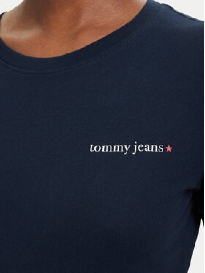 Tommy Jeans T-Shirt Ess Logo DW0DW23479 Granatowy Slim Fit