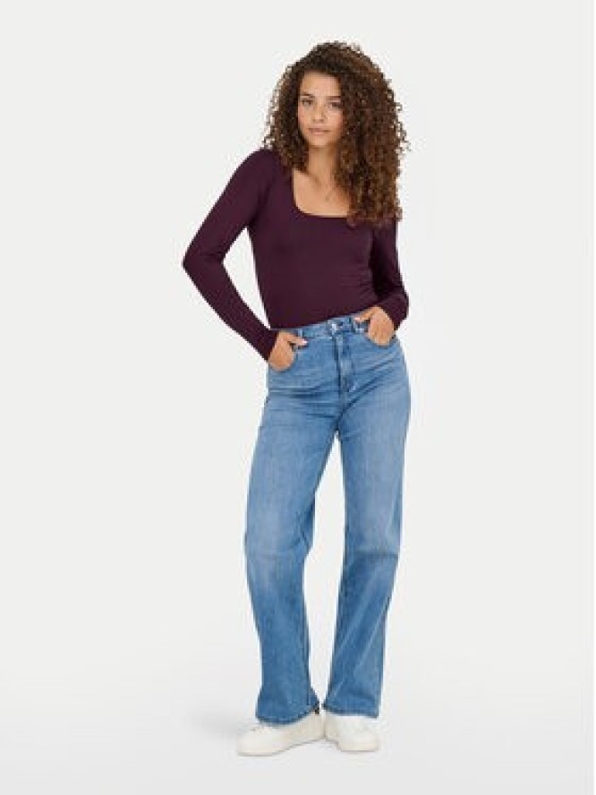 ONLY Bluzka Lea 15302647 Fioletowy Slim Fit