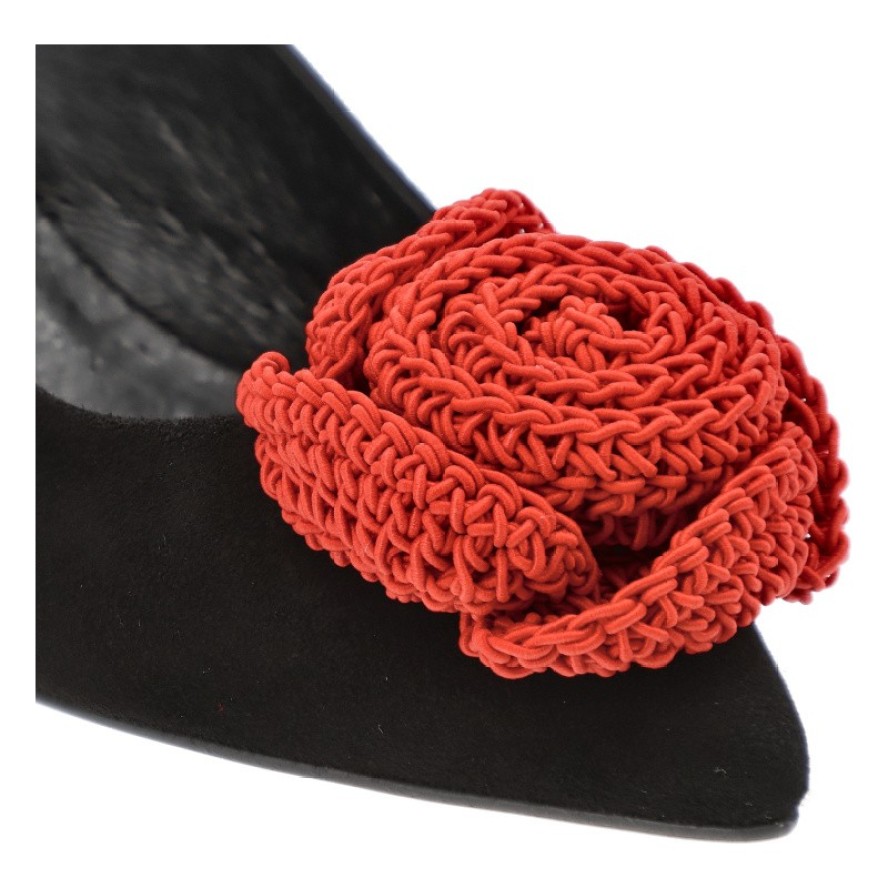 Czarne Sandały Chebello Eleganckie Obuwie Damskie Róża