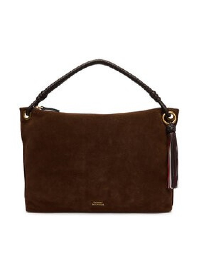 Tommy Hilfiger Torebka Th Statement Leather Bag Suede AW0AW18402 Brązowy