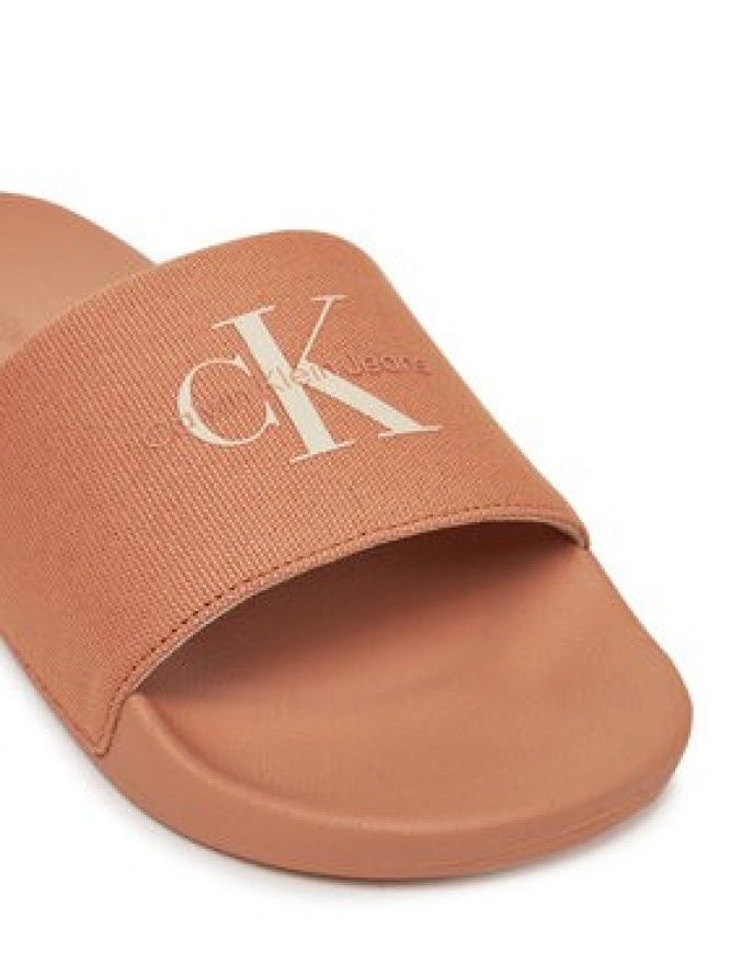 Calvin Klein Jeans Klapki Slide Monogram Wn YW0YW01835 Koralowy