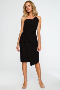 Sukienka wieczorowa ołówkowa z gorsetem asymetryczna czarna