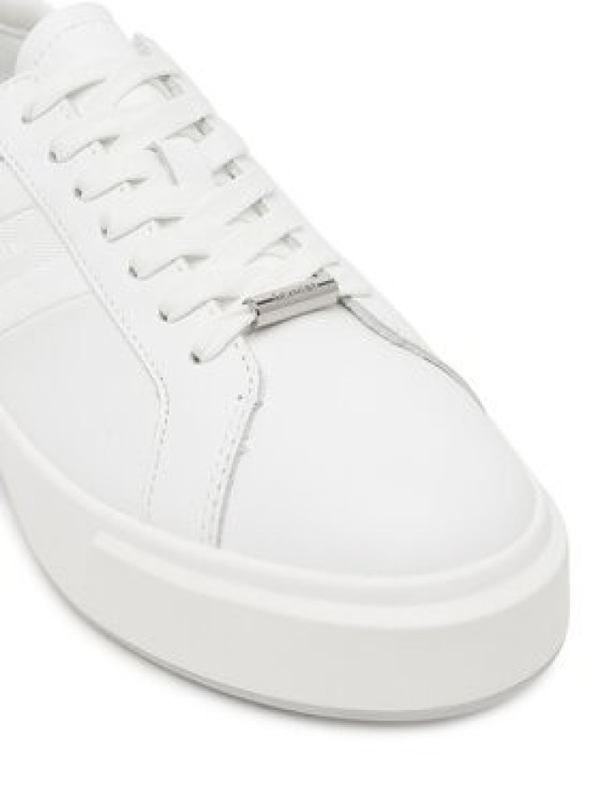 Calvin Klein Sneakersy Basket Cups Lace Up Logo Tape YW0YW02007 Biały