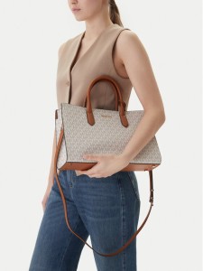 MICHAEL Michael Kors Torebka Scarlett Medium Signature Logo Satchel 30F4GETS2B Beżowy