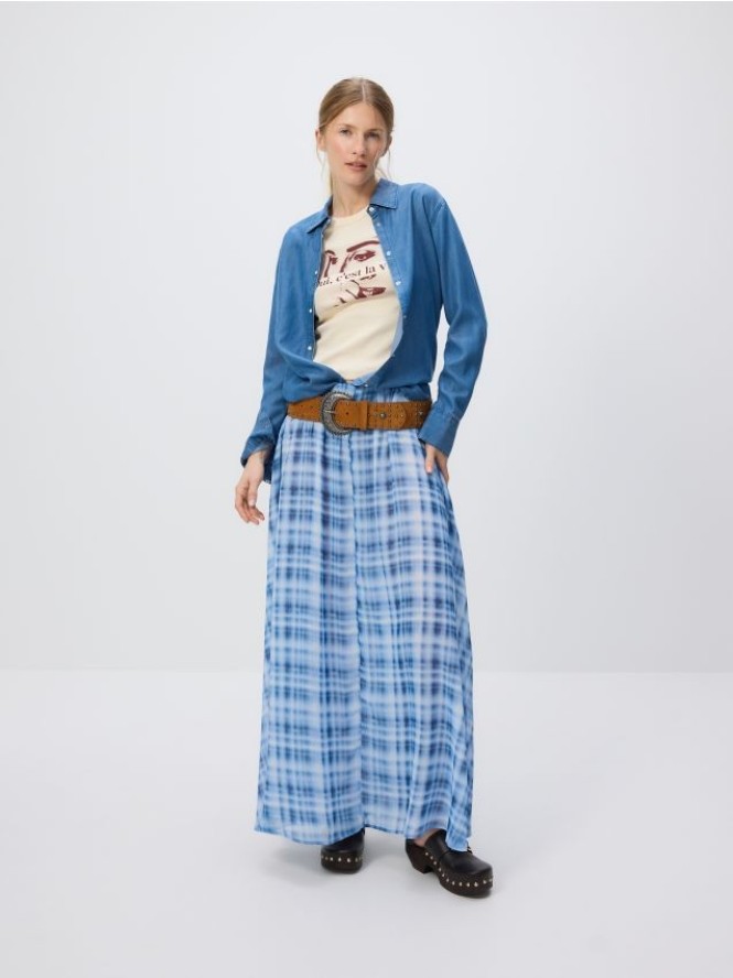 Spódnica w kratę - wielobarwny