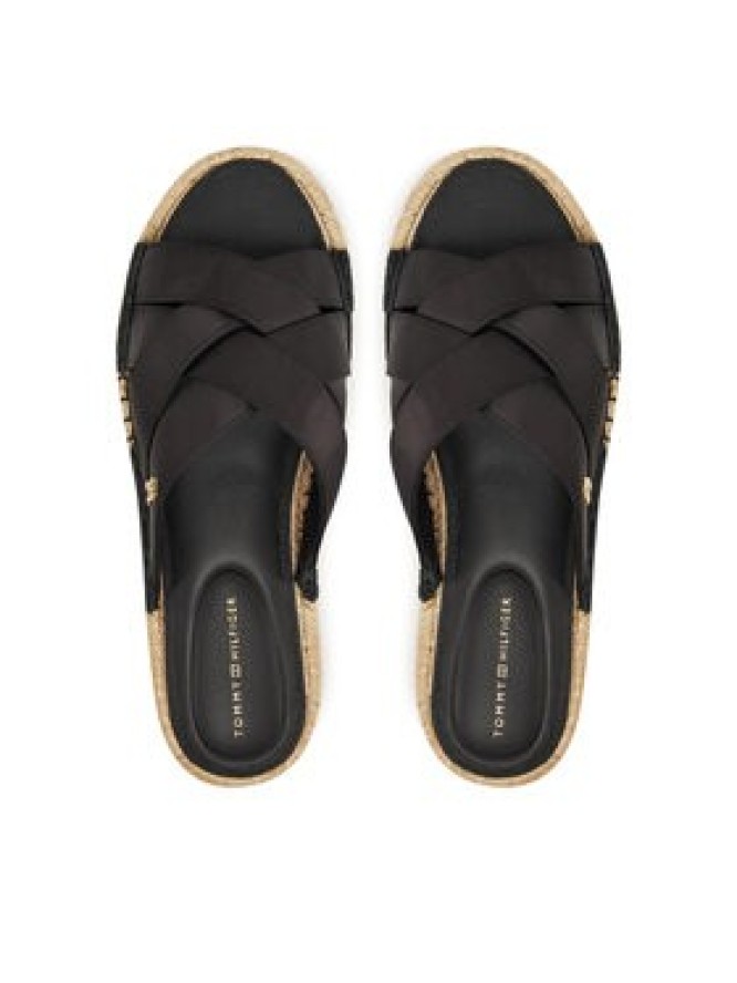 Tommy Hilfiger Espadryle Satin Espadrille Mule FW0FW08502 Czarny