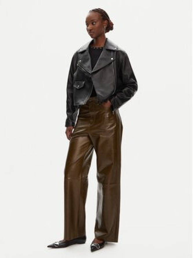 HUGO Kurtka skórzana Laridas 50545066 Czarny Regular Fit