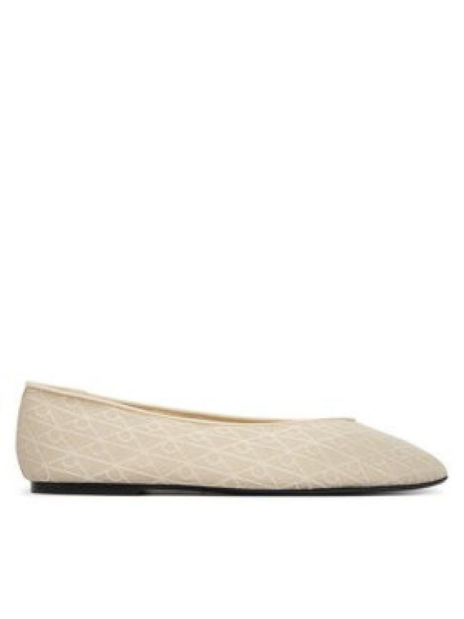 Calvin Klein Baleriny Square Ballerina Aop Mesh HW0HW02937 Écru