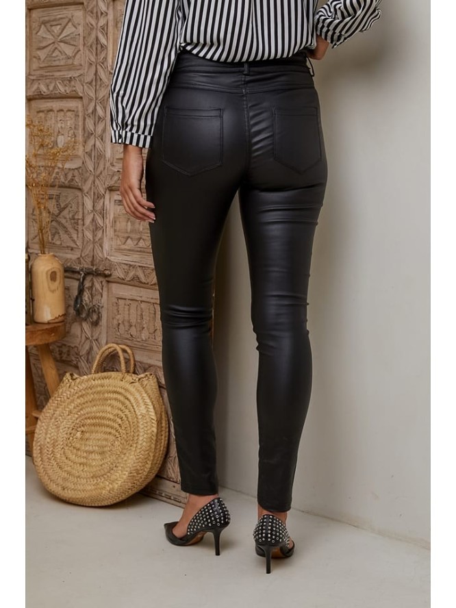 Joséfine Spodnie "Xana" w kolorze czarnym ze skóry syntetycznej rozmiar: L