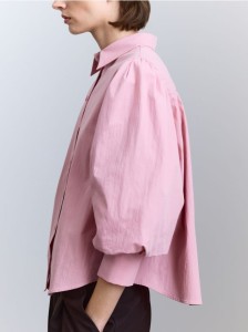 Koszula z bufiastymi rękawami - pastelowy róż