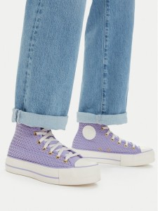 Converse Trampki Chuck Taylor All Star Lift Platform Knit Kadın Mor A13644C Fioletowy