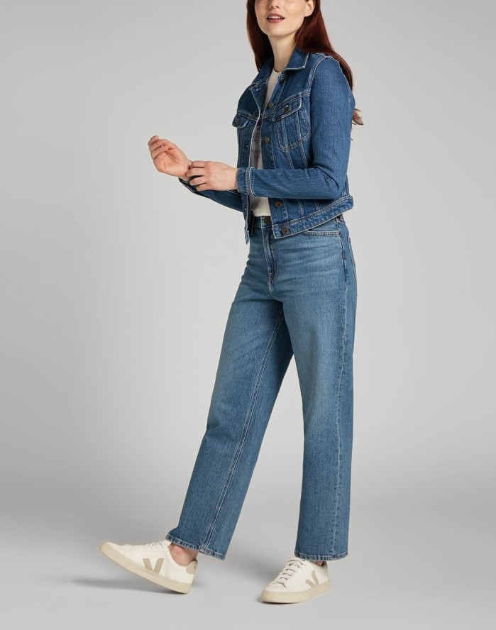 LEE RIDER JACKET DAMSKA KURTKA JEANSOWA WORN IRIS L54MMWQW 112140282