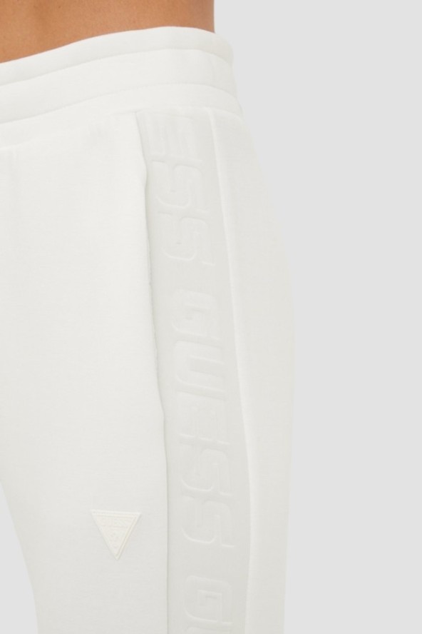 GUESS Beżowe spodnie dresowe damskie Allie Scuba, Rozmiar L