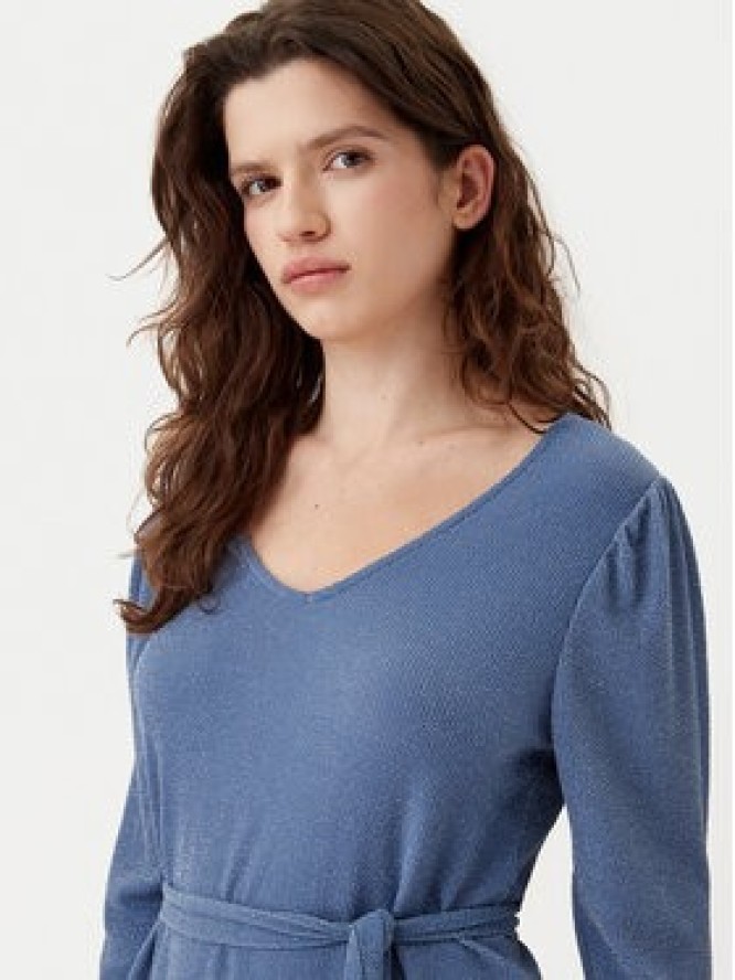 Vila Sukienka dzianinowa Eleina 14100741 Błękitny Regular Fit