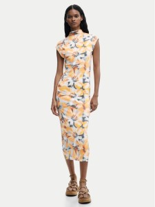 Desigual Sukienka letnia Martha 26SWVK48 Żółty Slim Fit