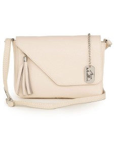 Anna Morellini Skórzana torebka w kolorze kremowym - 24 x 18 x 6 cm rozmiar: onesize