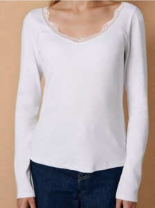 Koszulka z długimi rękawami - biały