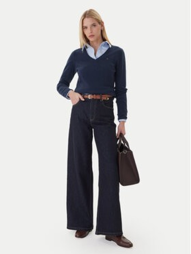 Tommy Hilfiger Sweter WW0WW43505 Granatowy Regular Fit