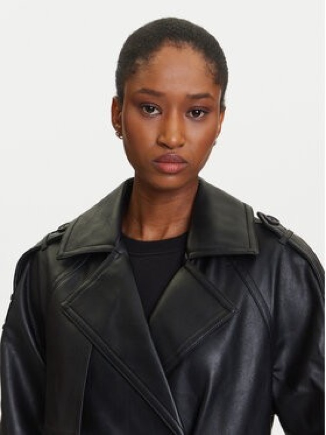 Karl Lagerfeld Jeans Płaszcz przejściowy A3W15047 Czarny Relaxed Fit