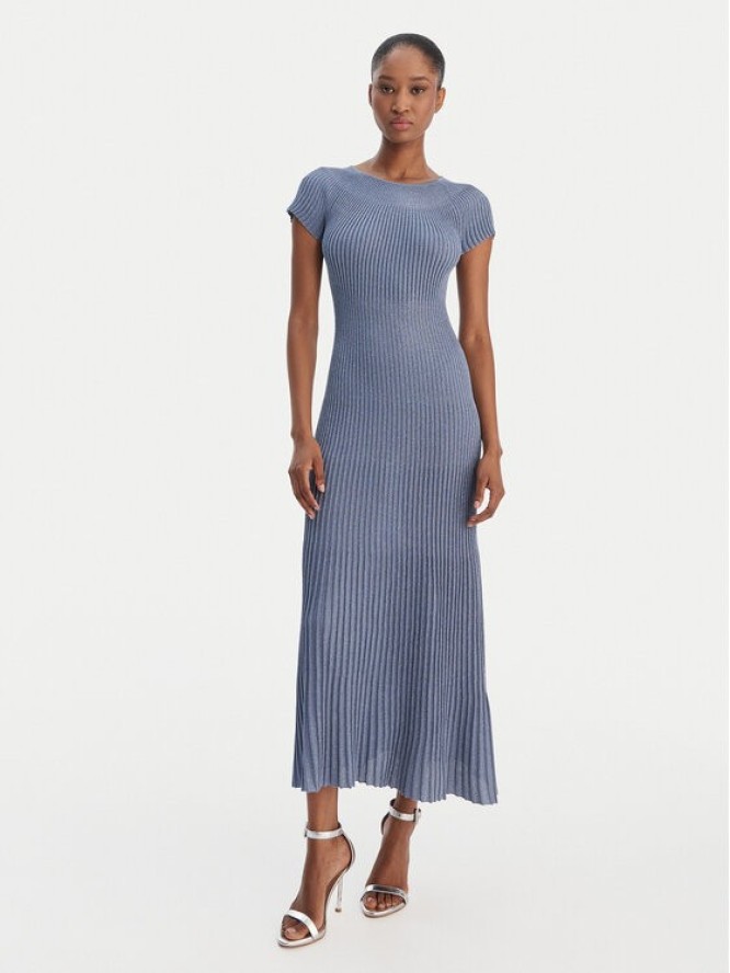 Marella Sukienka dzianinowa Draghi 2613321041 Błękitny Regular Fit