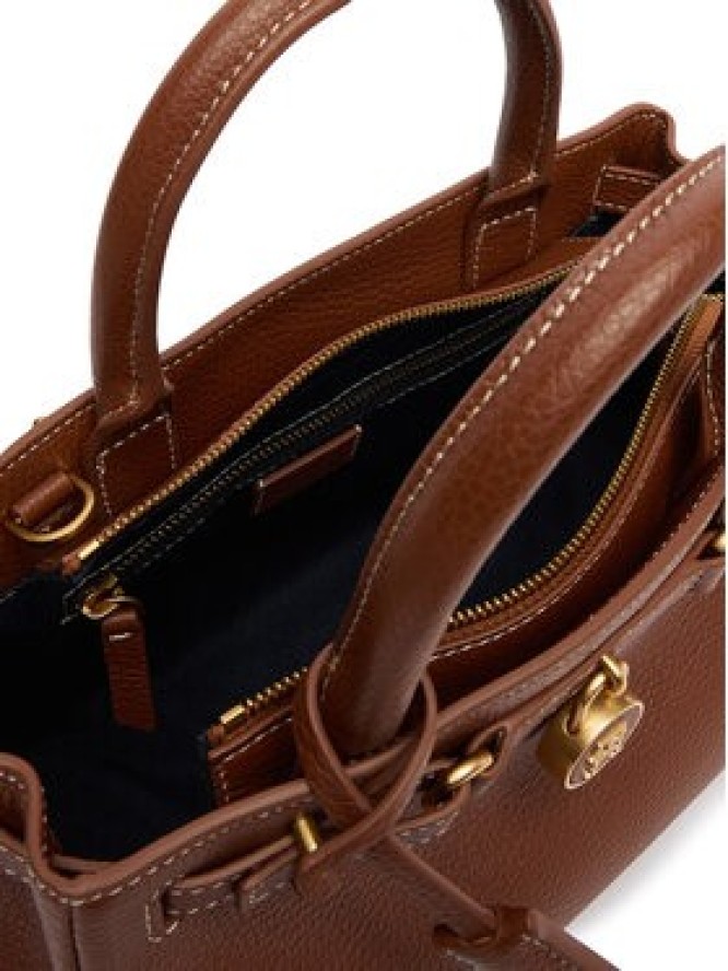 Tommy Hilfiger Torebka American Icon Mini Tote Leather AW0AW17926 Brązowy