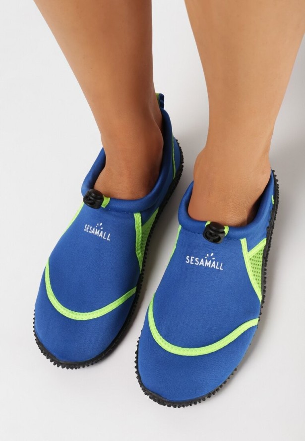 Niebiesko-Zielone Elastyczne Buty Sportowe do Wody Ralvie