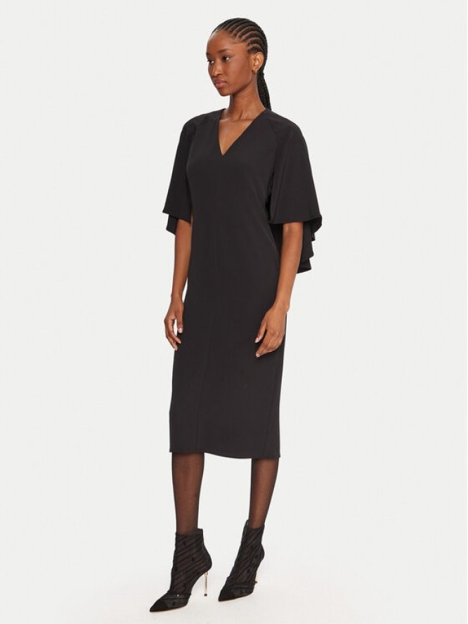 KAOS Sukienka koktajlowa RI1MR013 Czarny Regular Fit