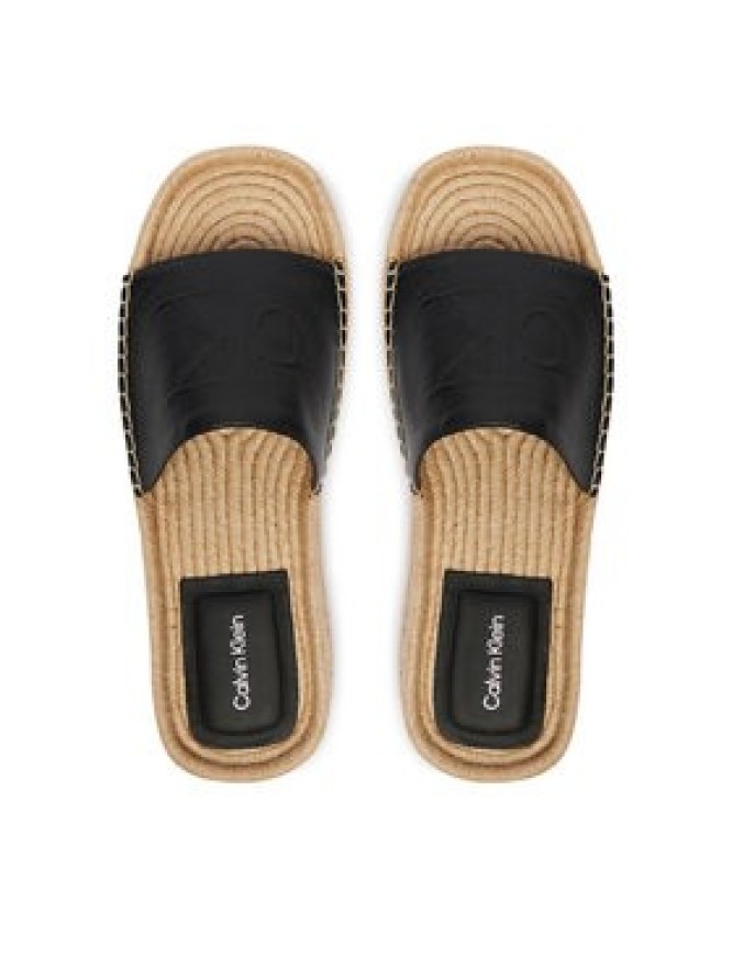 Calvin Klein Espadryle Flatf Espa Mule Lth Mg HW0HW03027 Czarny
