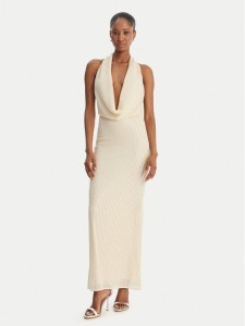 Bardot Sukienka wieczorowa Nola 59814DB2 Beżowy Slim Fit