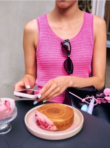 Dzianinowy top - różowy