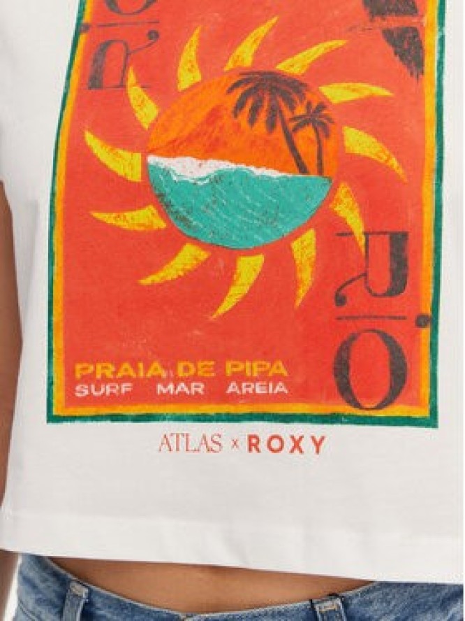 Roxy T-Shirt ERJZT05921 Biały Relaxed Fit